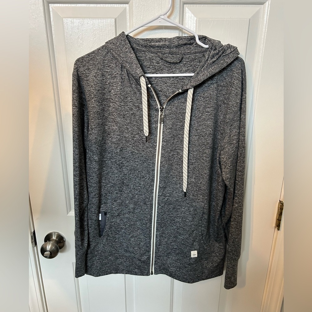 Vuori Halo Performance Charcoal Zip-Up Hoodie
